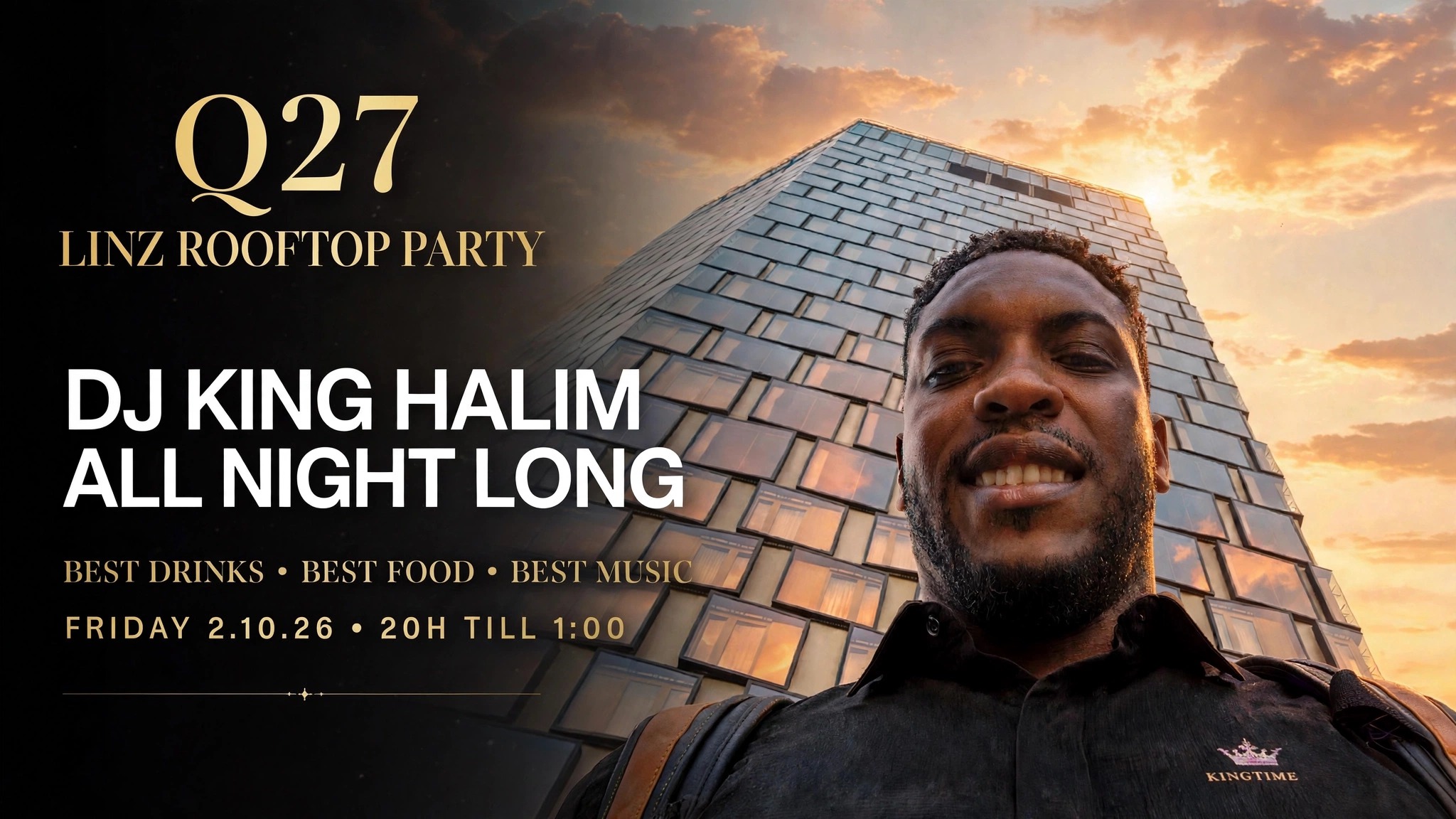 Q27 Linz Rooftop Party – DJ King Halim, Q27 Linz, Fr 02.10.2026