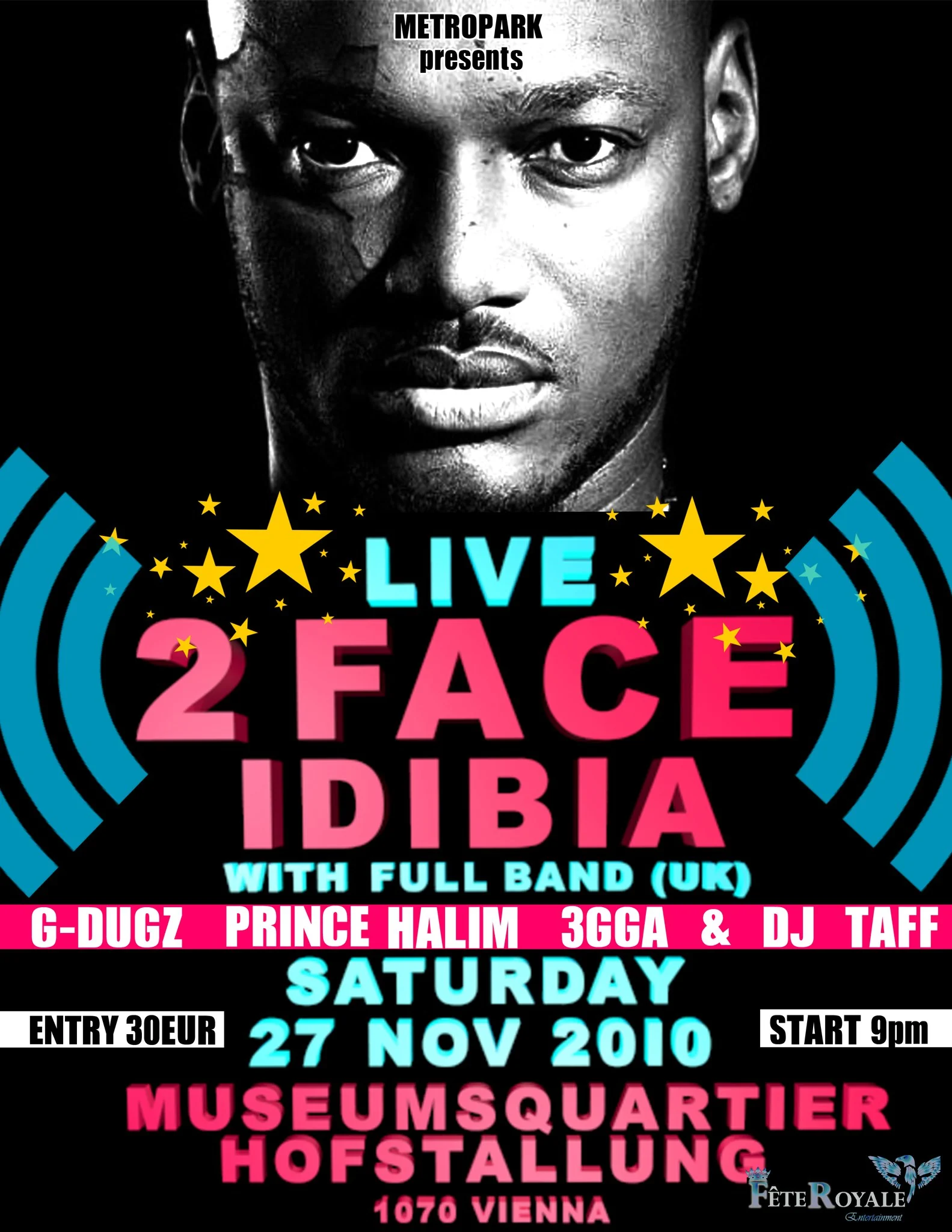 Historischer Live 2 Face Flyer mit Prince Halim im Line-up