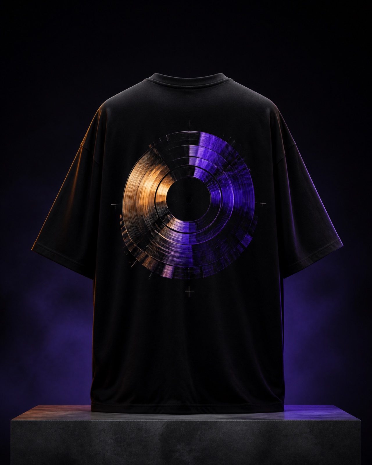Kingtime Heavyweight Tee, schwarz mit Vinyl-Grafik am Rücken