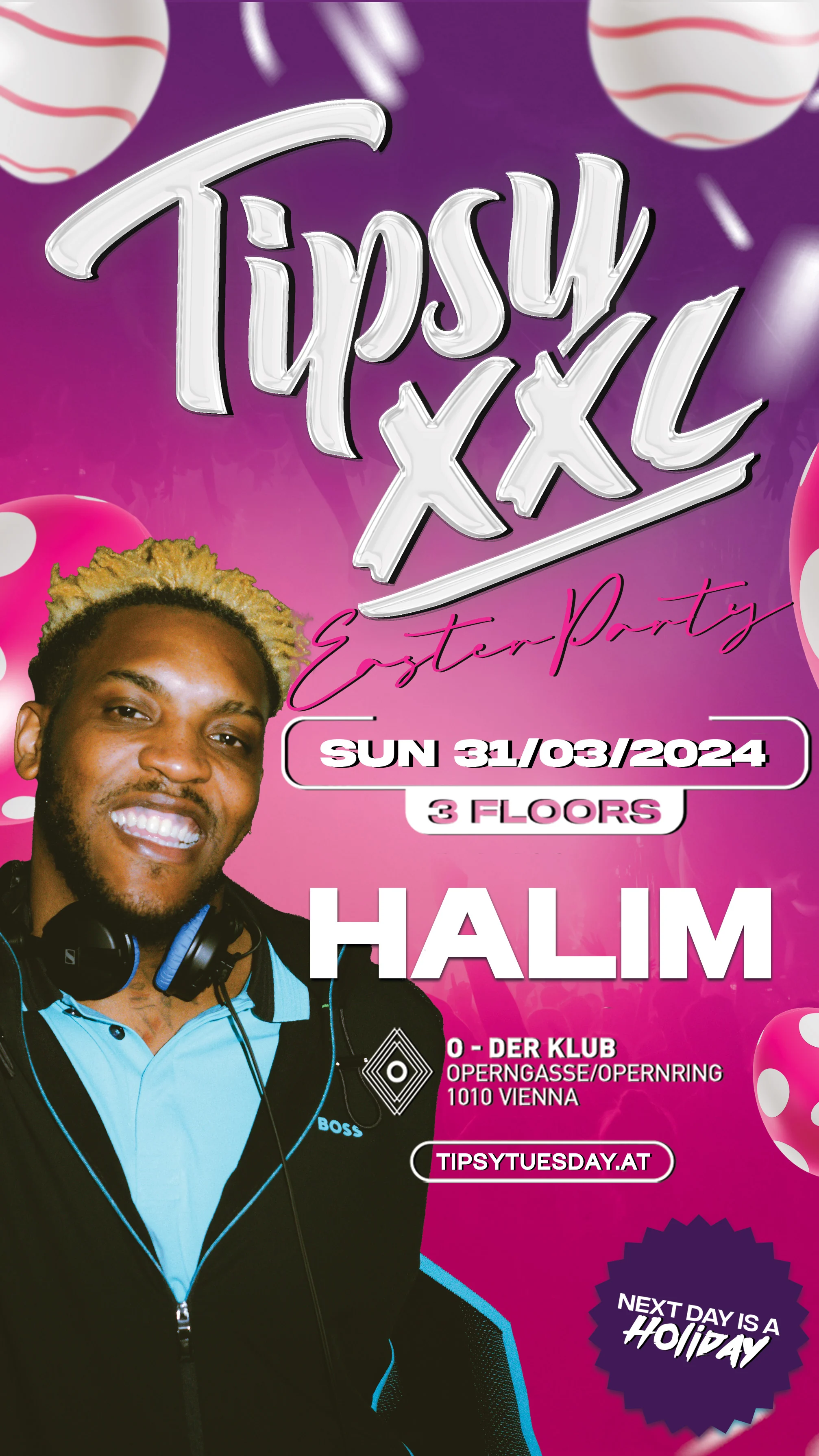 Tipsy XXL Flyer mit DJ King Halim im O - der Klub